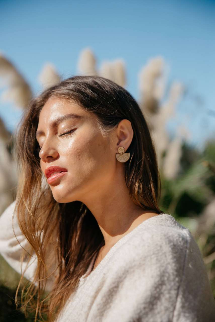 Half Circle Dangle Bamboo Earrings