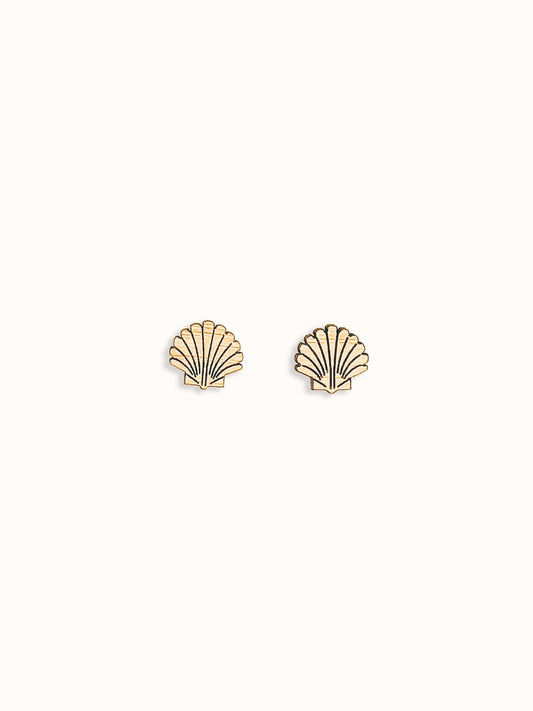 Seashell Bamboo Stud Earrings