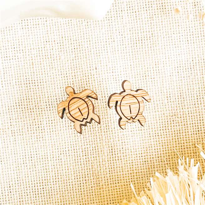 Sea Turtle Bamboo Studs