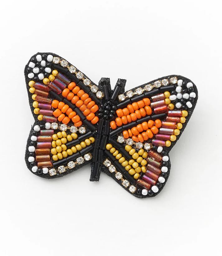 Bala Mani Beaded Butterfly Brooch Pin