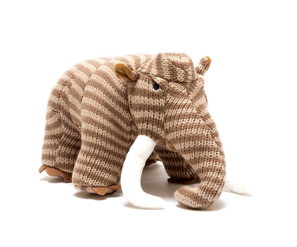 Knitted Brown Stripe Wooly Mammoth Plush