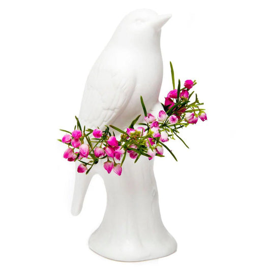 Matte White Bird Vase