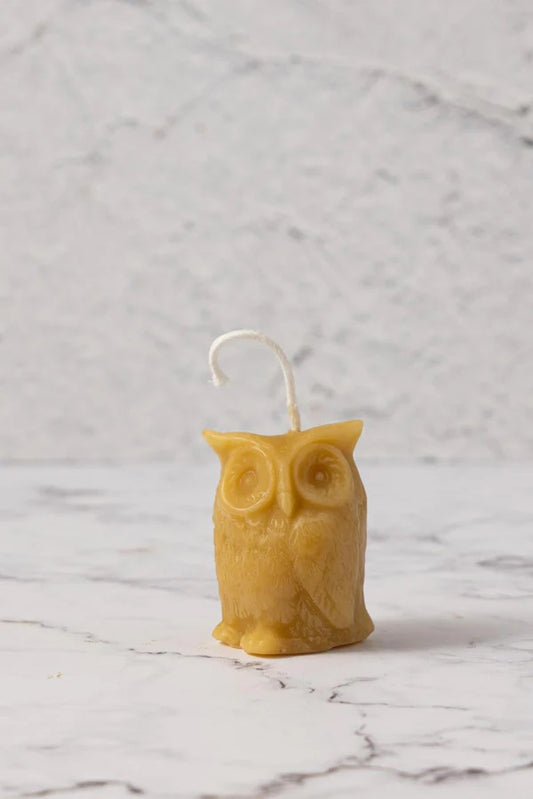 Owl Beeswax Candle