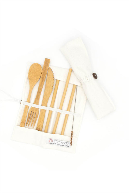 Bamboo Utensil & Straw Set