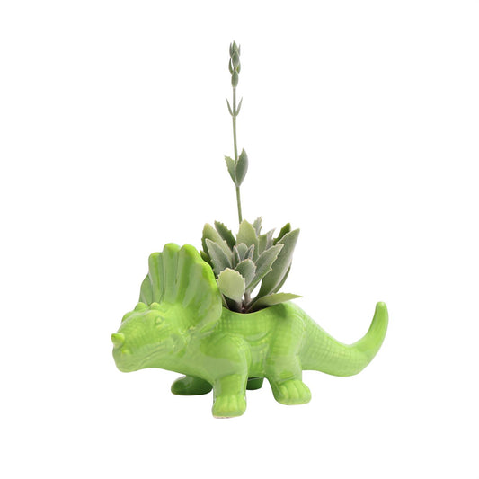 Foliage Green Triceratops Planter