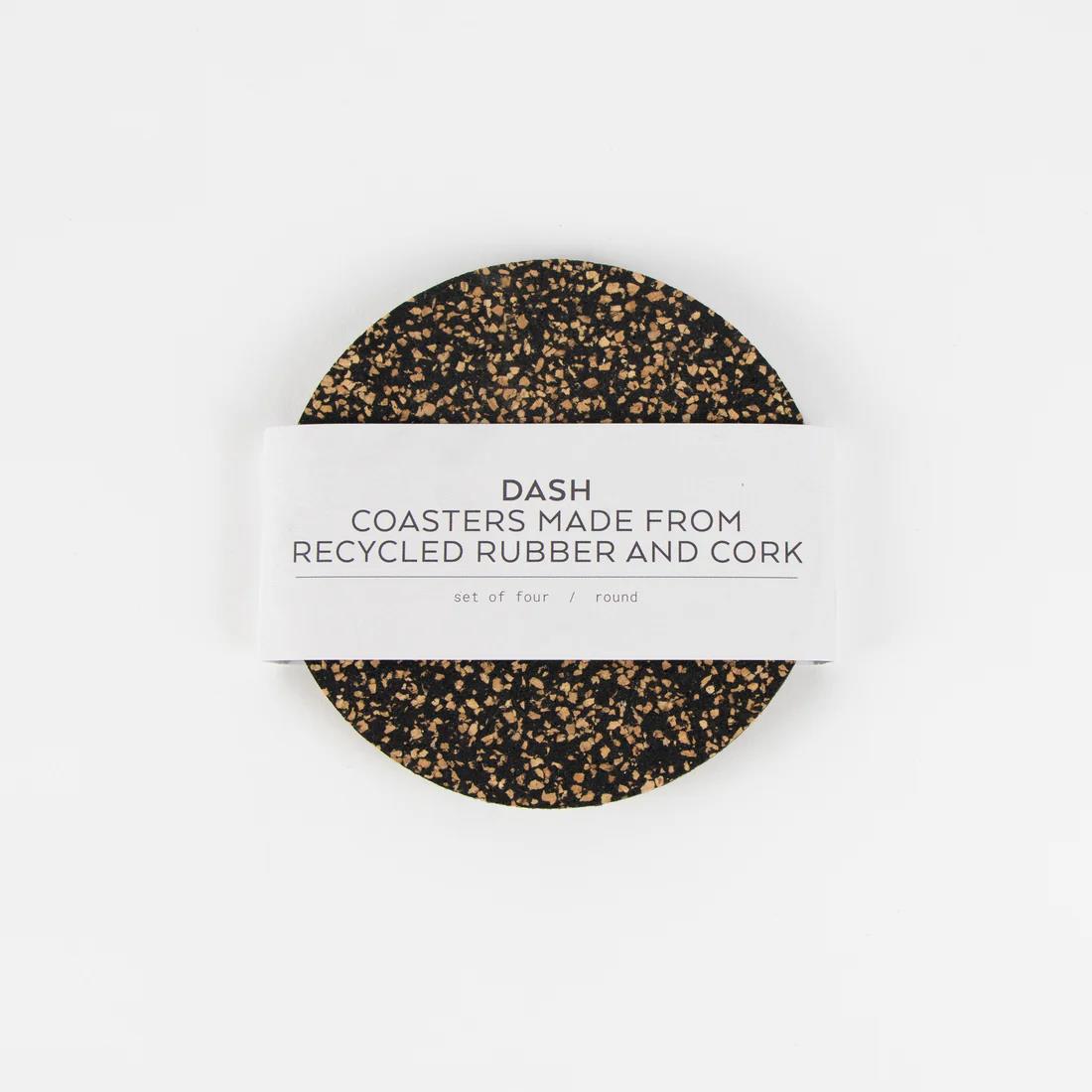 Round Rubber & Cork Dash Coasters