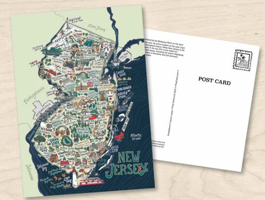 NJ Map Postcard