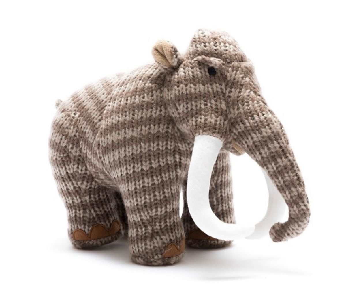 Knitted Brown Stripe Wooly Mammoth Plush