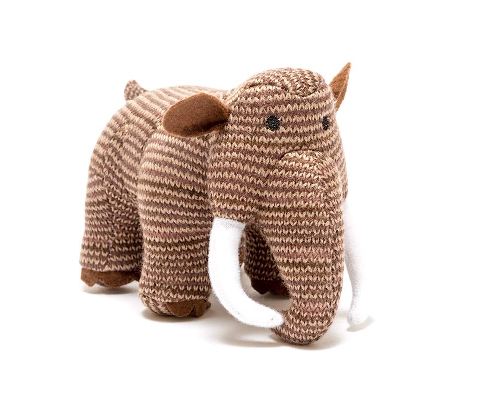 Knitted Brown Stripe Wooly Mammoth Rattle