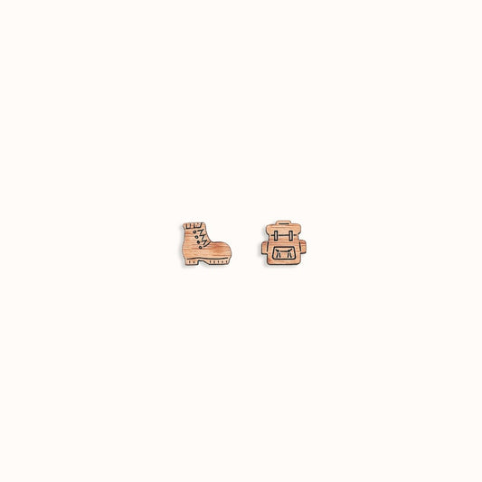 Hiking Boot & Backpack Stud Earrings