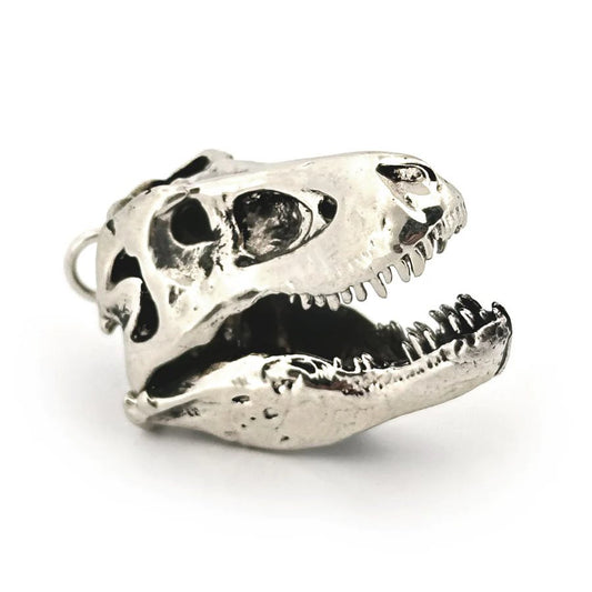 Tyrannosaurus Rex White Bronze Skull Pendant