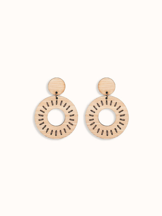 Circle Dangle Bamboo Earrings