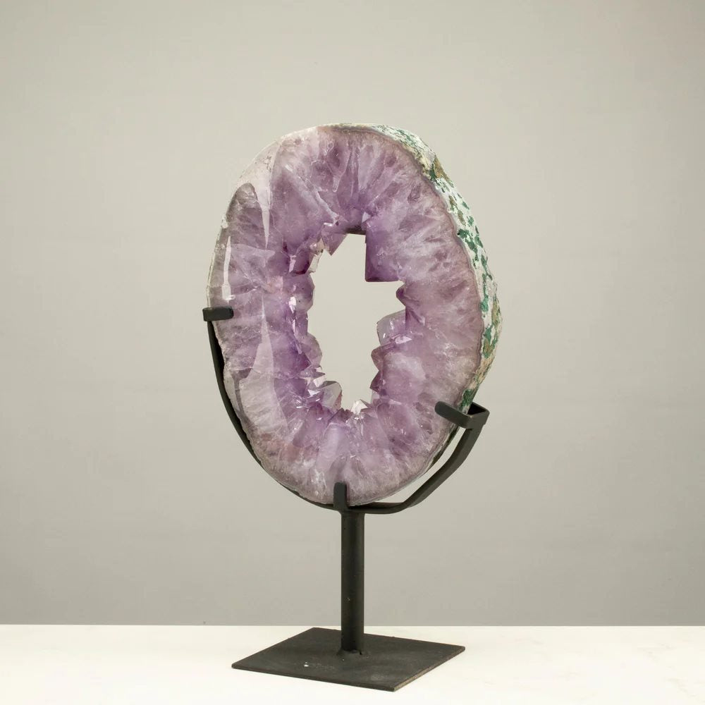 Amethyst Geode Slice on Stand - 12"